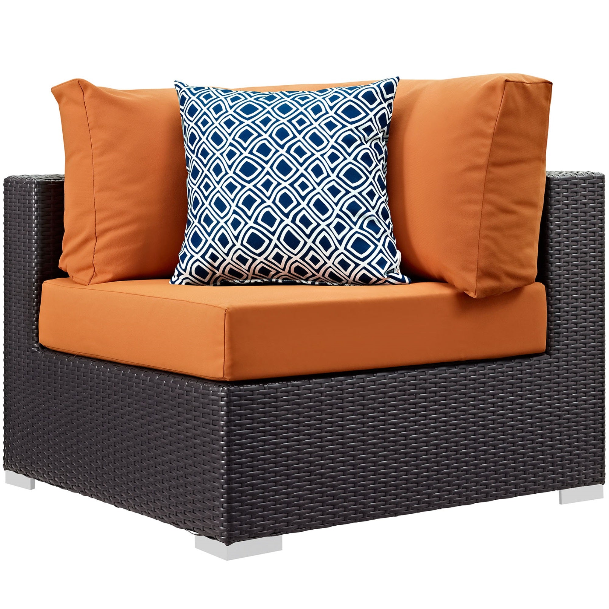 Ergode Convene 8 Piece Outdoor Patio Sectional Set - Espresso Orange