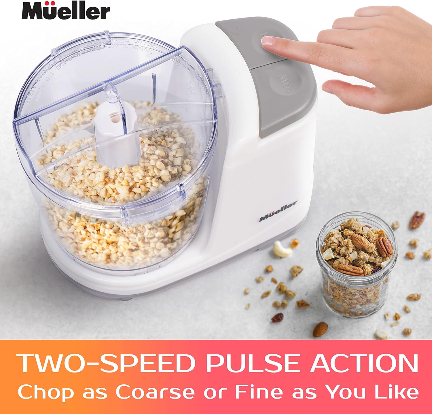 mueller home Mueller Electric Food Chopper, Mini Food Processor, 3-cup Mini Chopper, Meat Grinder, Mix, Chop, Mince and Blend Vegetables, Fr