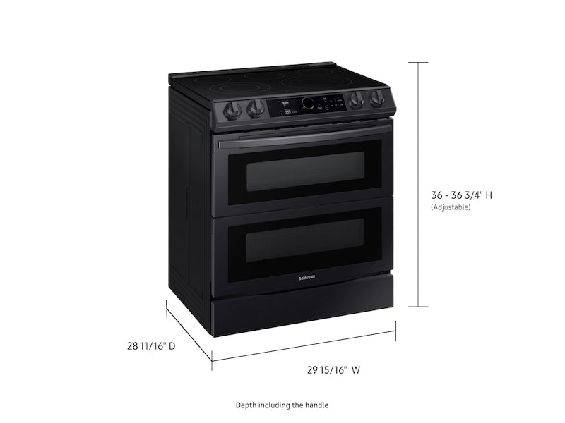 Samsung NE63T8751SG/AA 6.3 cu ft. Smart Slide-in Electric Range with Smart Dial, Air Fry, &a; Flex Duo in Black Stainless Steel