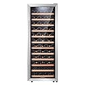 Kalamera 80 Bottle Freestanding Compressor Wine Cooler-Stainless Steel &a; Black/Single Zone Thermostat with Touch Control/Blue LE