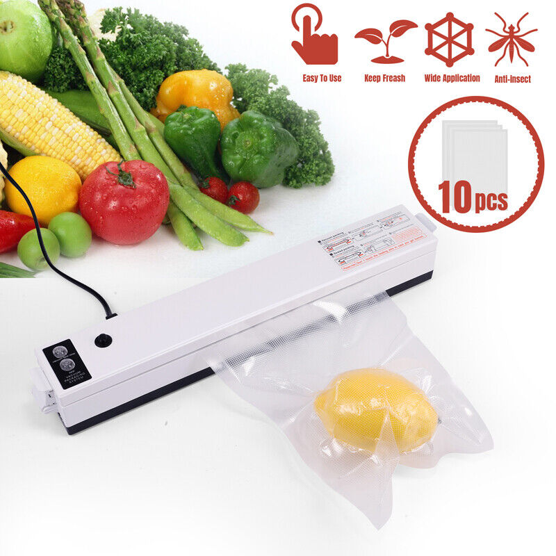 Great Choice Products 3 In 1 Vacuum Food Sealer Machine Automatic Vacuum Sealer Dry Wet Pack + 10 Bags
