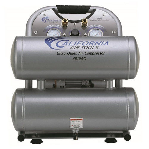 California Air Tools  SP Ultra Quiet &a; Oil-Free 1-HP 4.6-Gallon Aluminum Twin ...