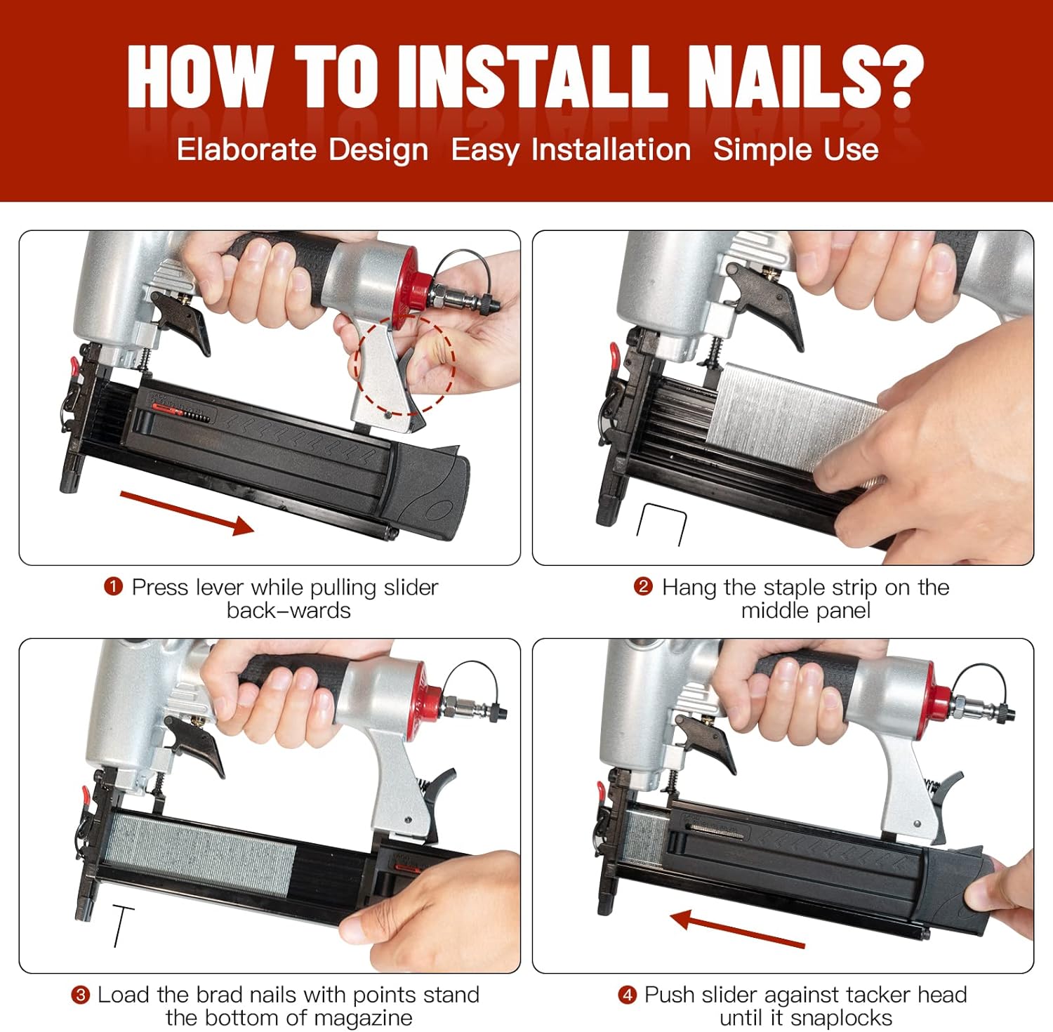 KEENTECH Pneumatic Brad Nailer,  2 in 1 Nail Gun Staple Gun Fires 18 Gauge 2 Inch Brad Nails and Crown 1-5/8 inch Staples