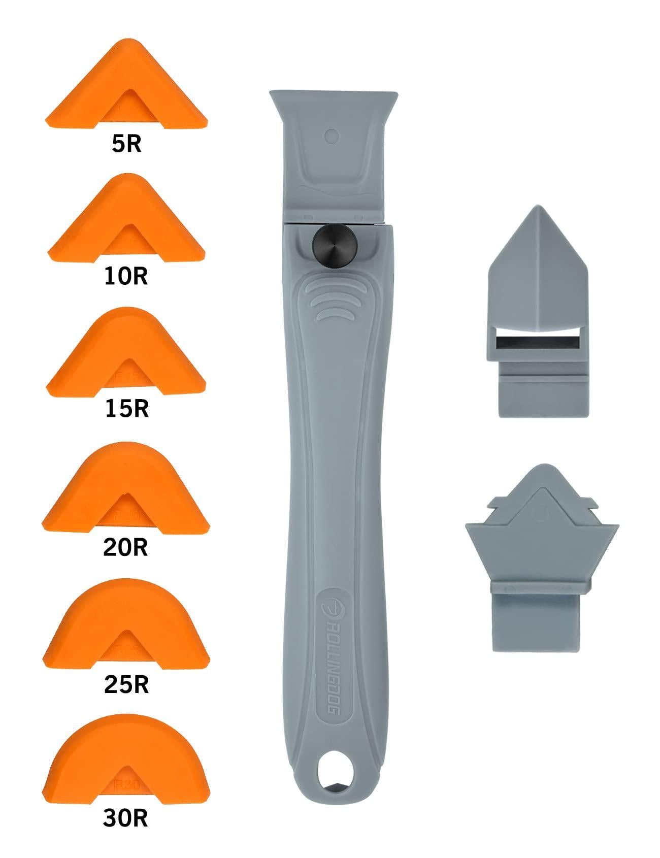 rollingdog 9pc caulking tools-caulking grout removal tool silicone scraper,for kitchen,floor,bathroom,window,sink joint,frame