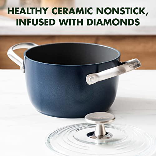 Green Pan greenpan healthy ceramic nonstick, 2qt rice grains and soup maker, caldero pot with lid, pfas-free, induction, dishwasher saf