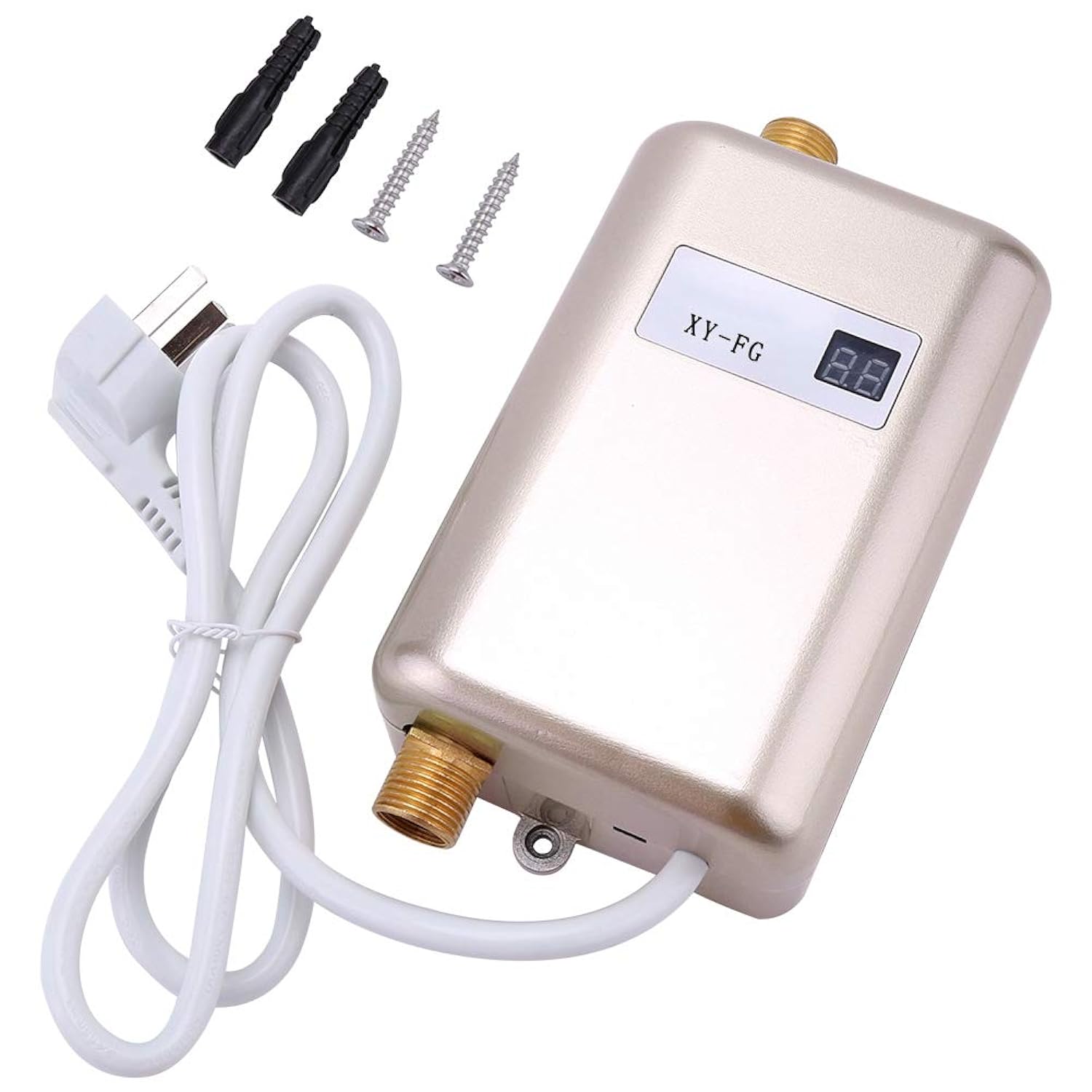 Great Choice Products Electric Tankless Water Heater, 220V 3800W Mini Instant Hot Water Heater With Lcd Display For Shower Bathroom Kitchen Wa…