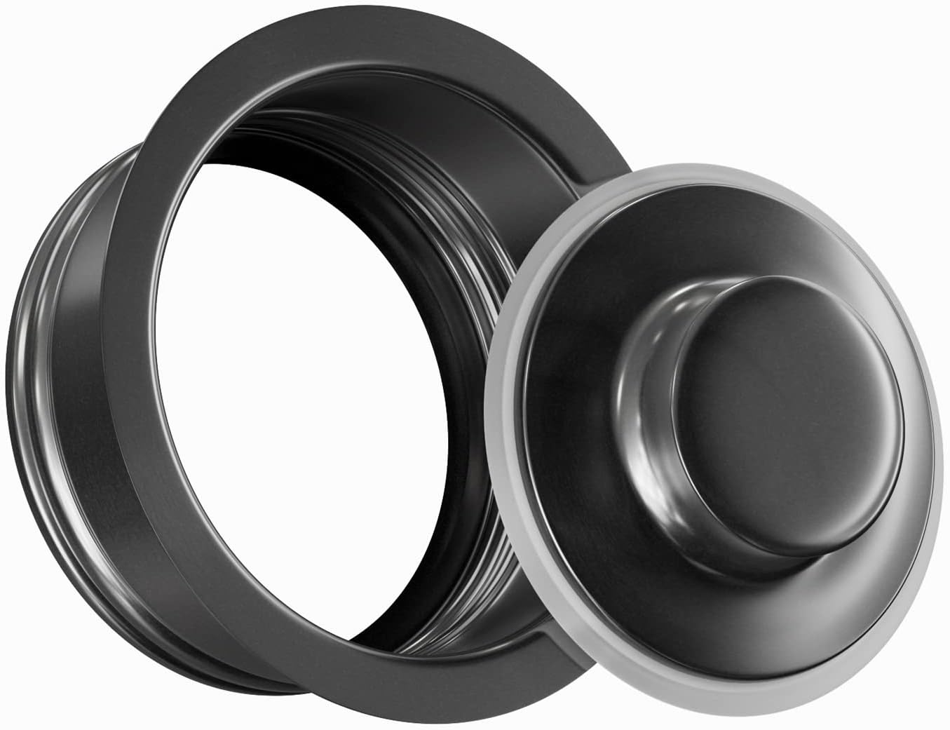 HausinLuck Garbage Disposal Flange, Gunmetal Black Garbage Disposal Drain Garbage Disposal Sink Flange and Stopper, Garbage Disposal Flang