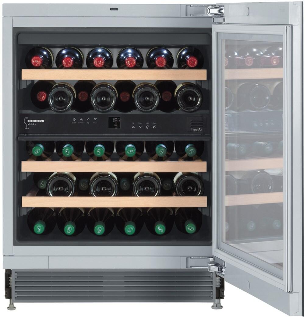 Liebherr WUGB3400 24 in. Black Undercounter Dual  Zone Wine Cabinet|3.3 cu. ft. Capacity|34 Bottle Capacity|UV-Resistant |Charcoal Filter