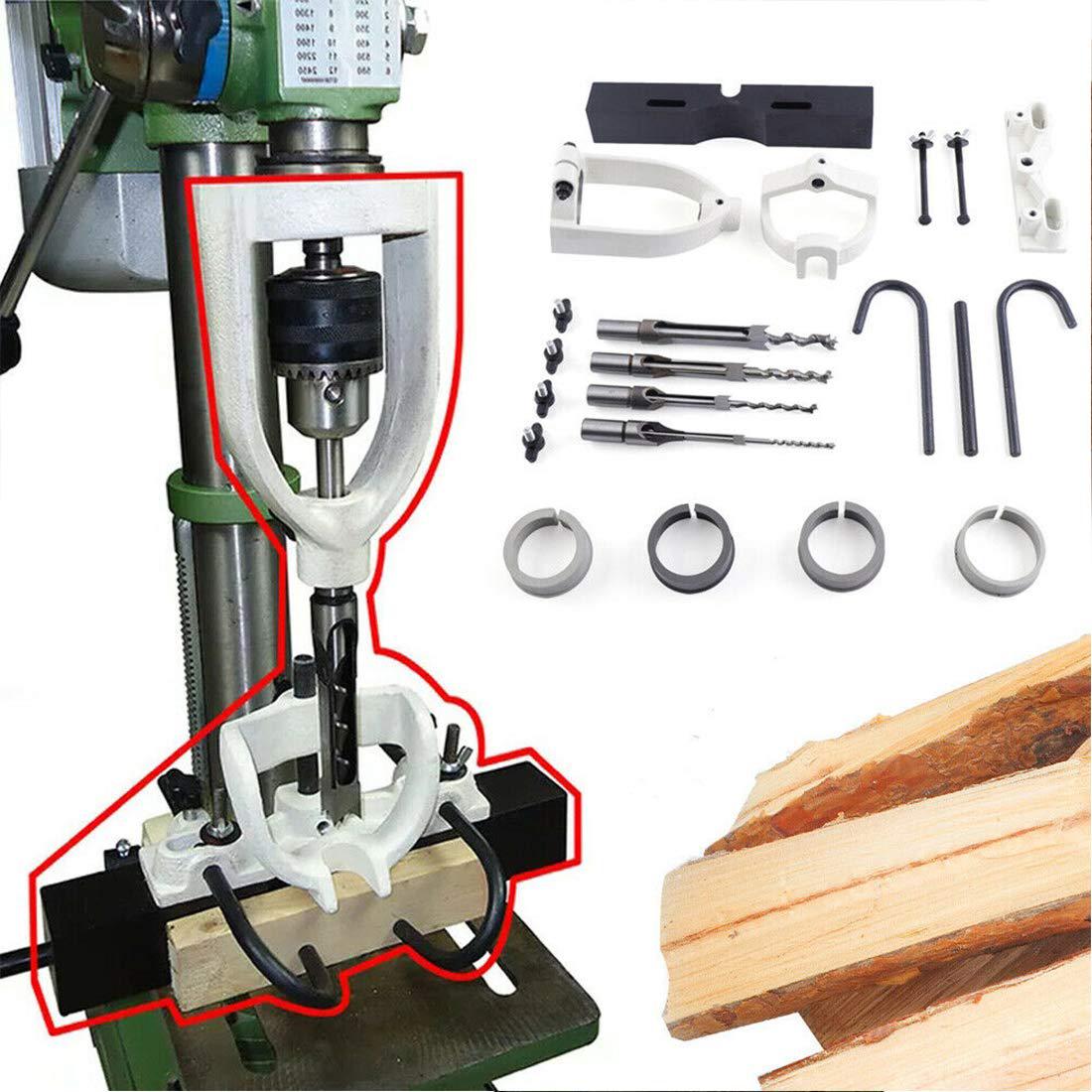 dnysysj woodworking bench square hole chisel drilling location tool tenon joint mortiser mortising attachment chisel bit clam