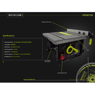Sirocco Dustless Saw Sirocco Dustless Table Saw M1D-PR-216W-2. Extra 10% Off for Local Pick up @ Stafford, TX 77477