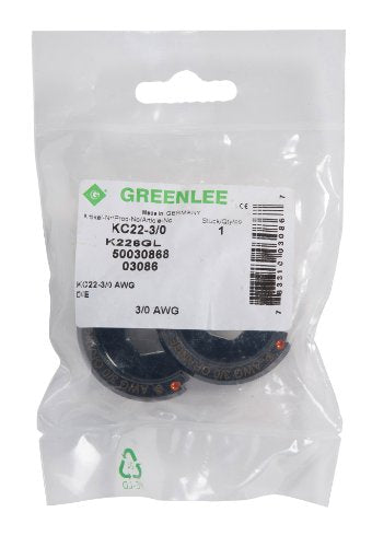 Greenlee KC22-3/0 DIE, 3/0 AWG (KC22), Orange