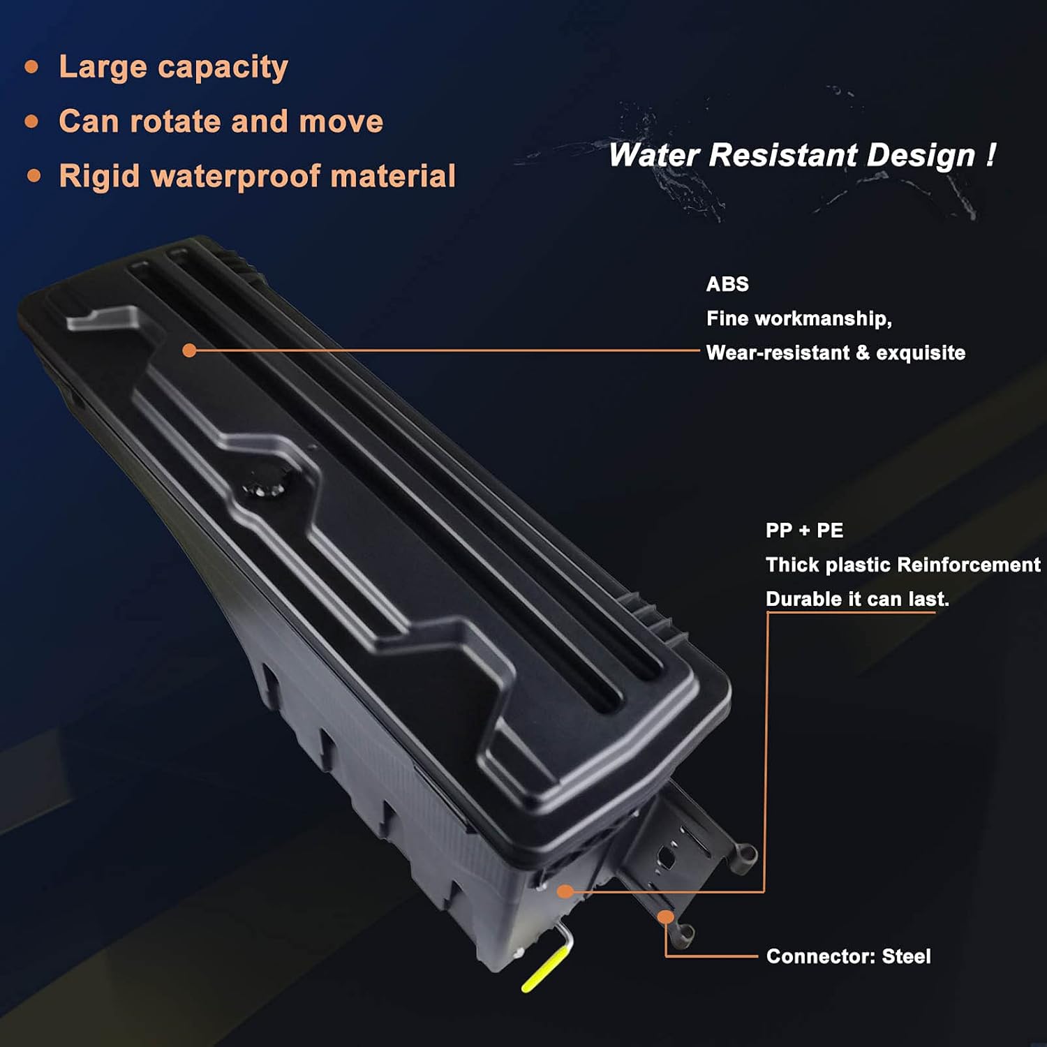 koxuyim Under Cover Swing Case-Truck Bed Box , Truck Tool Storage Box container with lockable Lid &a;#239;&a;#188;&a;#140;Compati
