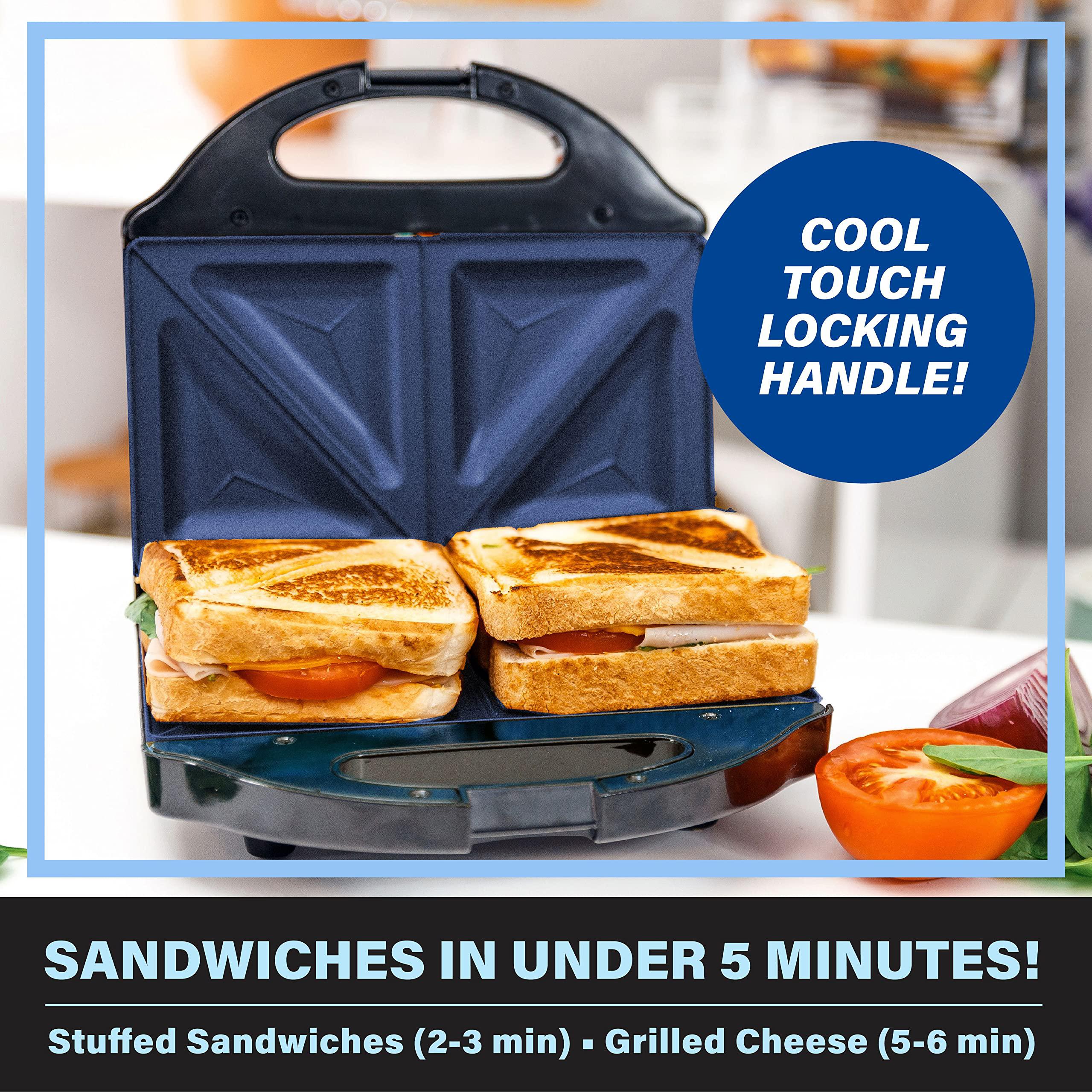 granitestone sandwich maker, panini press sandwich maker with nonstick surface breakfast sandwich maker makes 2 sandwiches in