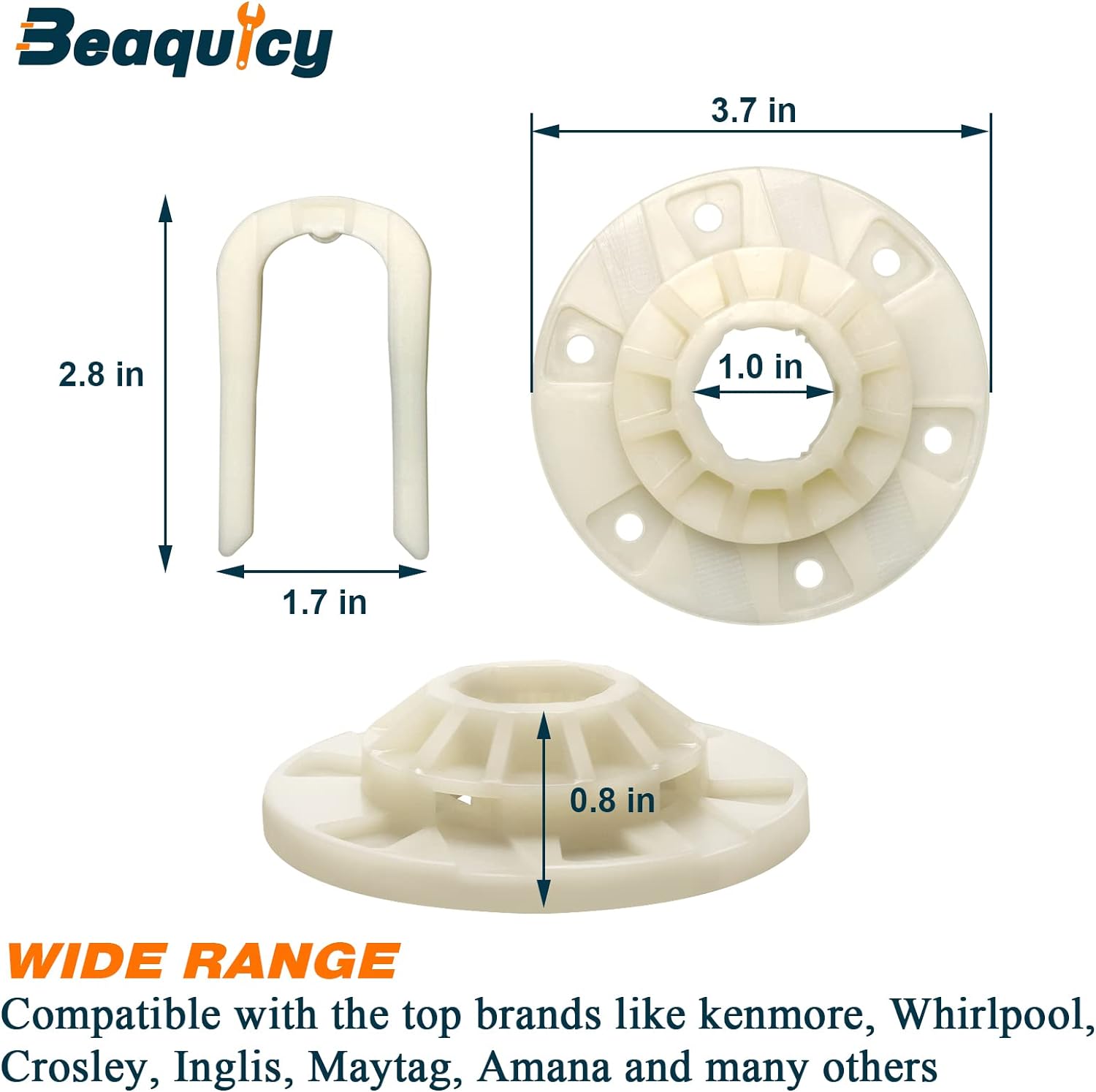 Beaquicy W10528947 W10396887 Basket Driven Hub Kit  - Replacement for Whirl-pool Ken-more May-tag Washing Machine - Replaces W10396887 W
