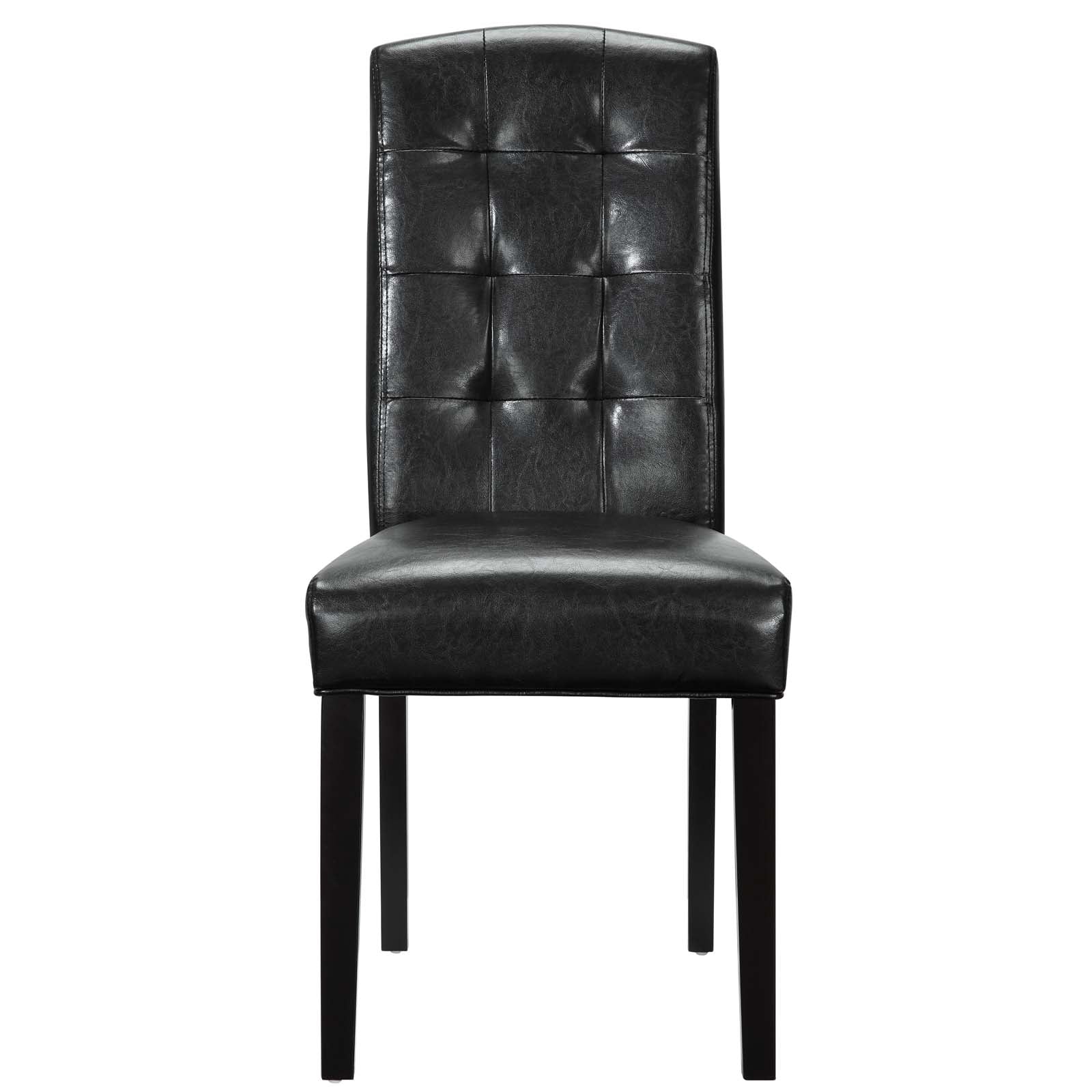 Modway Perdure Dining Chairs Vinyl Set of 4 - Black