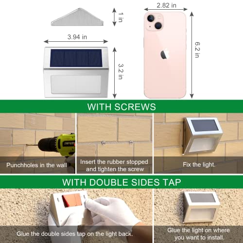 JSOT Solar Lights Outdoor for Deck,Waterproof Solar Garden Lights Decorative Outside Lamp for Walkway,Fence Post,Backyard,Railin
