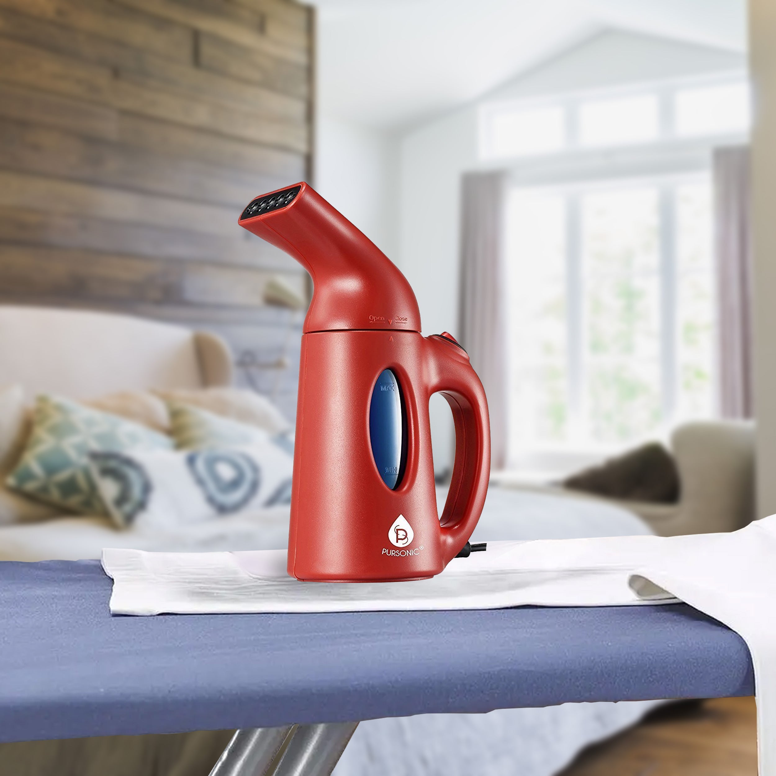Pursonic Fabric Steamer in Red