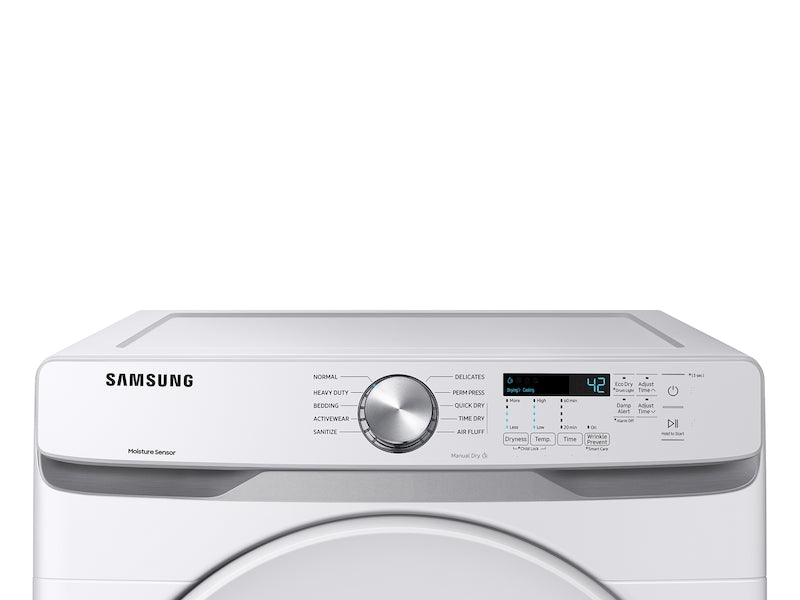 Samsung DVE45T6000W/A3 7.5 cf electric FL dryer w/ reversible door in White