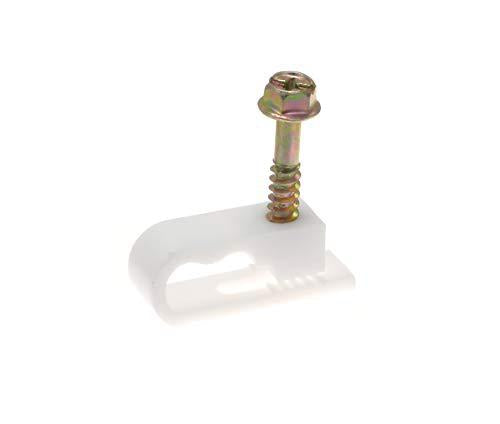 the cimple co - dual, twin, or siamese coaxial cable clips, cat6, electrical wire cable clip, 1/2 in screw clip and fastener,