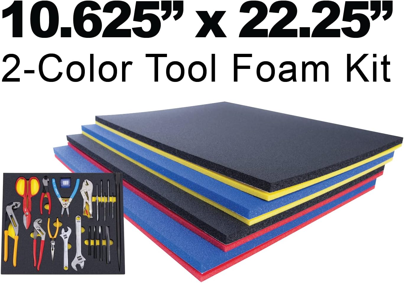 5S Supplies LLC 5S TOOL BOX SHADOW FOAM ORGANIZERS ( 2 COLOR) FITS CRAFTSMAN WATERLOO and HUSKY TOOL CHESTS (10.625