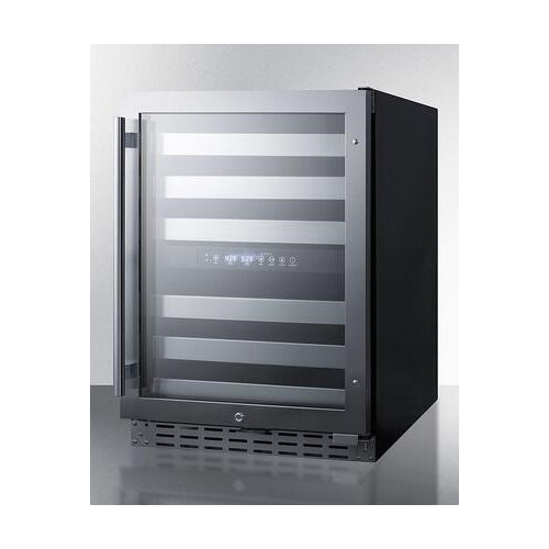 Summit ALWC532 24 Stainless Steel ADA Compliant Wine Cooler 46 Bottle in Stainless Steel With Black Cabinet