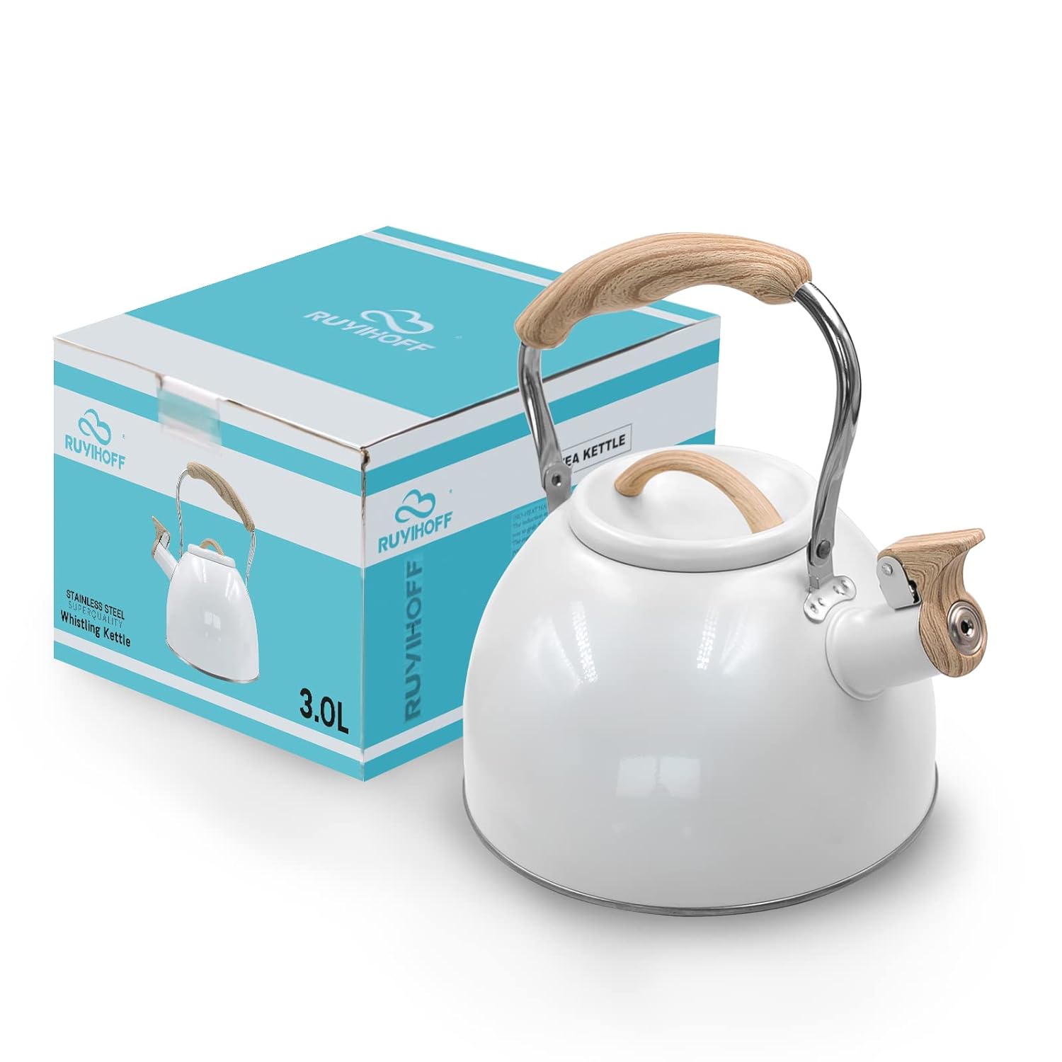 Great Choice Products Whistling Stovetop Tea Kettle, 2.6 Quart/3.0 Liter Stainless Steel Tea Kettles, Food Grade Tea Pots For Stove Top, Tea P…