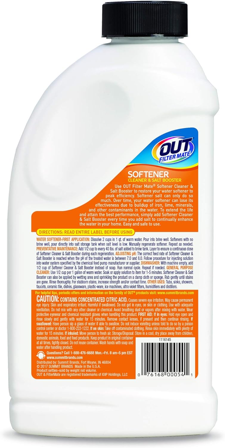 Summit Brands OUT Filter Mate&a;#194;&a;#160;Water Softener Cleaner and Salt Booster Powder, 1 lb 6 oz Bottle, Twin