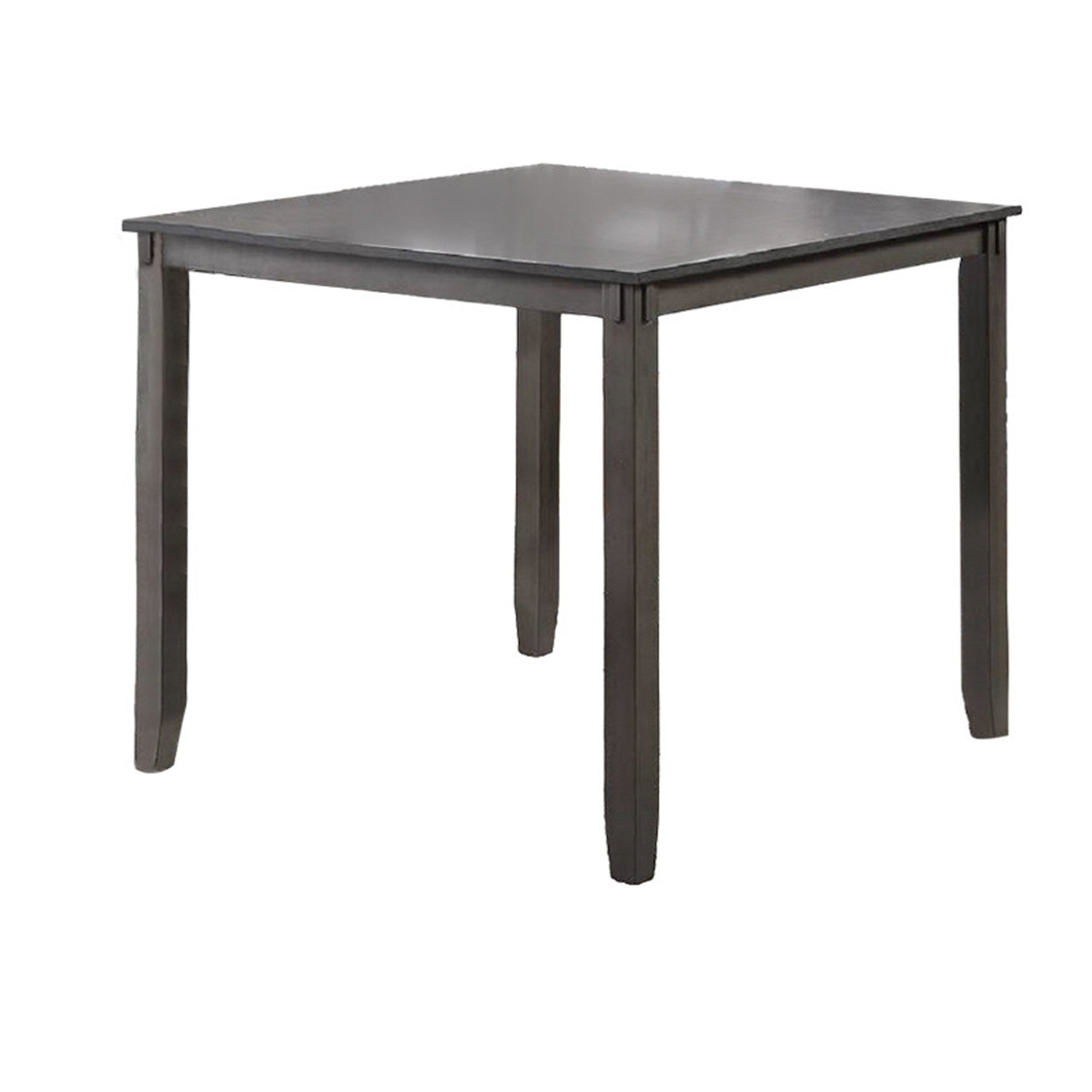 Benjara 5 Piece Counter Height Dinning Table Set with 4 Chairs, Padded Seats, Gray