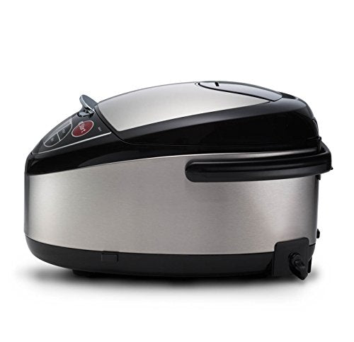 Tiger Corporation Tiger JAX-T10U-K 5.5-Cup (Uncooked) Micom Rice Cooker with Food Steamer &a; Slow Cooker, Stainless Steel Black