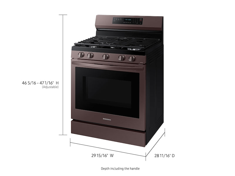 Samsung 6.0 cu. ft. Smart Freestanding Gas Range with No-Preheat Air Fry, Convection+ &a; Stainless Cooktop in Tuscan Stainless Steel