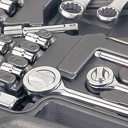apollo tools 95 piece mechanics tool set with sae and metric socket sets and mechanic tools needed for small engines, boats,