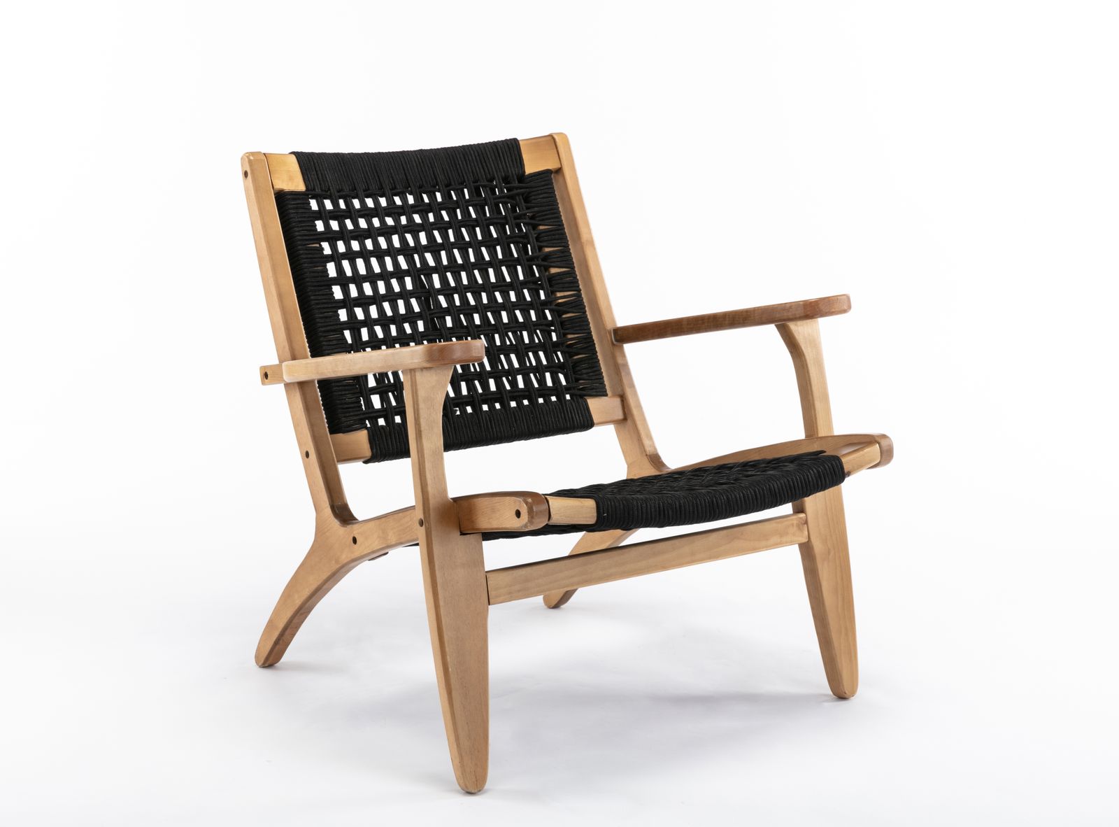 Boraam Harrison Woven Chair, Black &a; Oak