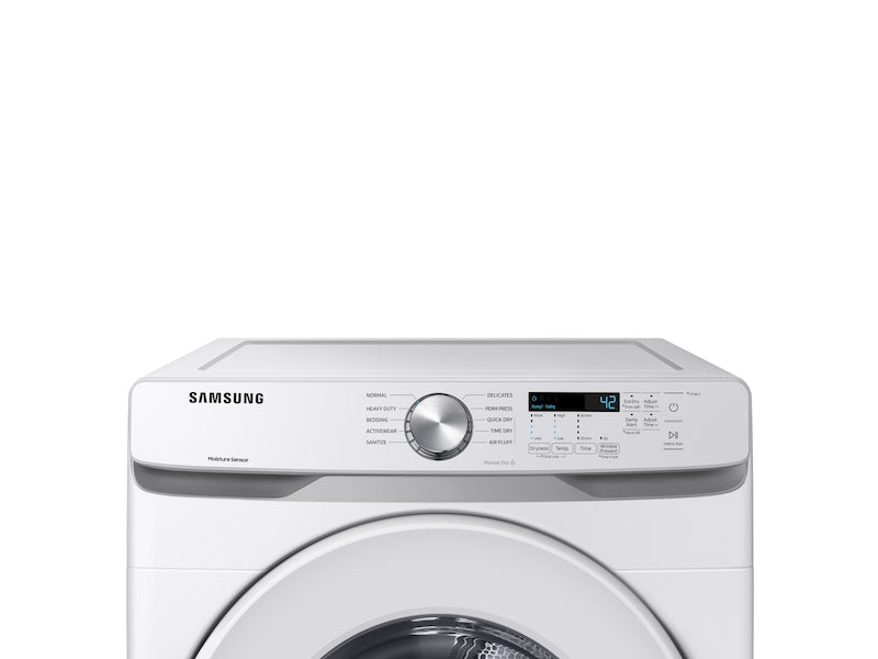 Samsung DVE45T6020W/A3 7.5 cf electric FL dryer, Long Vent (120ft) in White