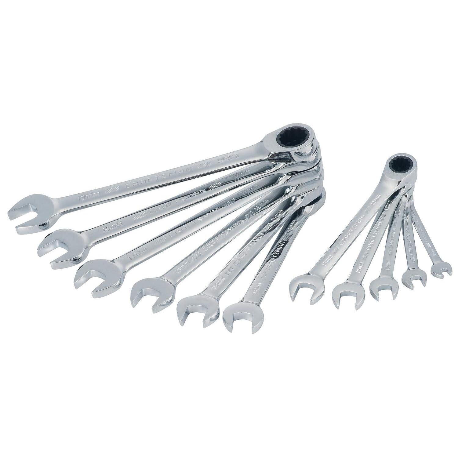 TKM Products Cmmt87021 11-Piece 12-Point Metric Ratchet Wrench Set