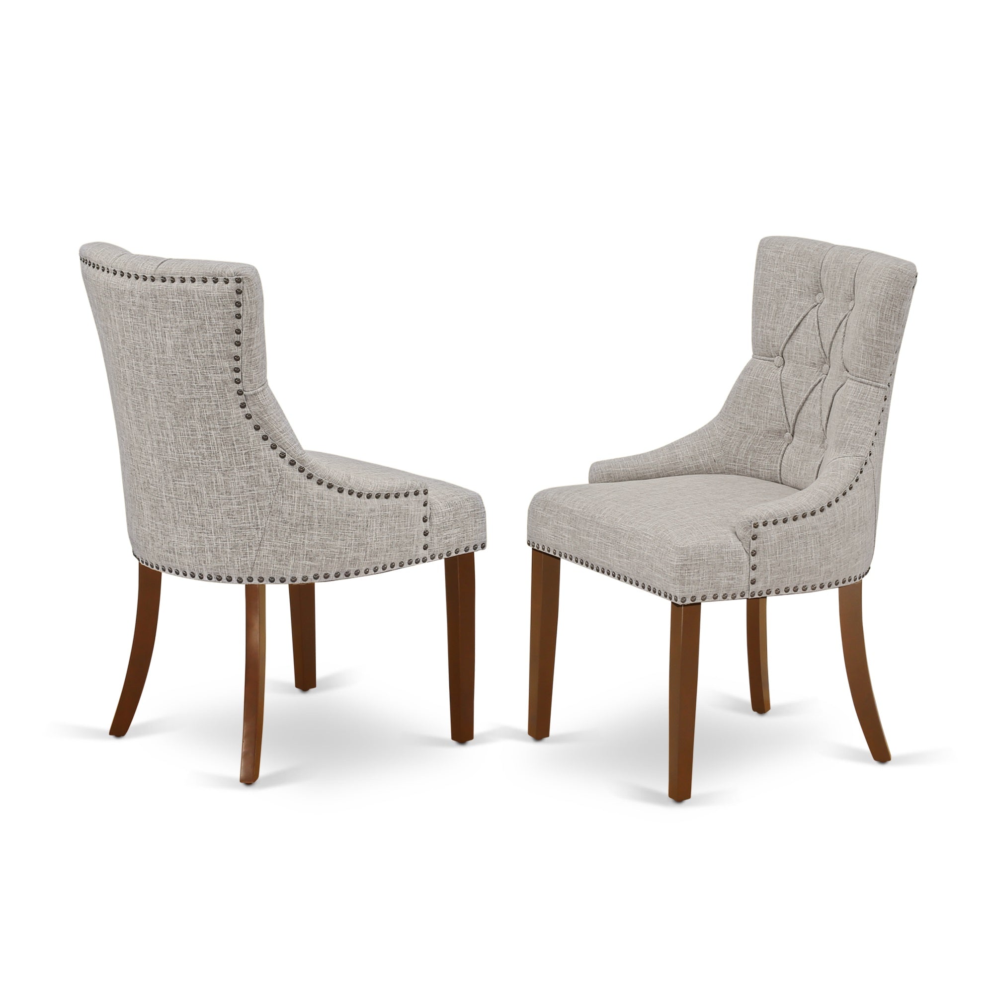 East West Furniture NOFR3-MAH-05 3Pc Dinette Set Includes a Rectangular Kitchen Table with Butterfly Leaf and Two Parson Chairs with Doeskin Fab