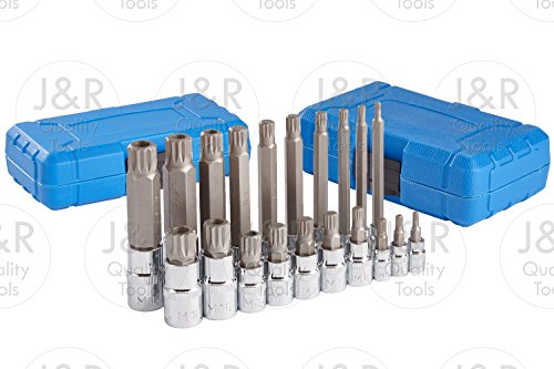 Vector J&a;R Quality Tools 20pc XZN 12 Point MM Triple Square Spline Bit Socket Set Tamper Proof Set