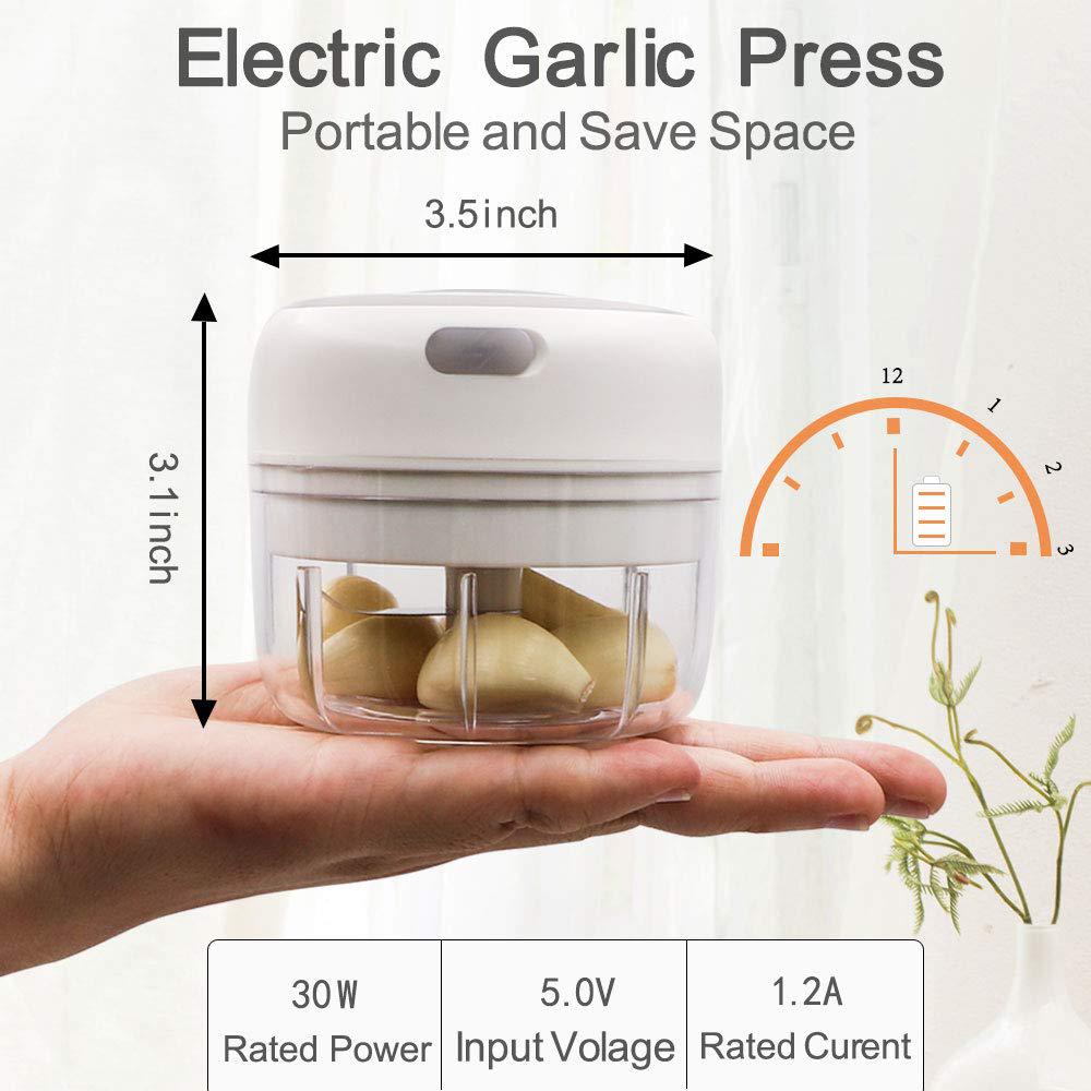 NWIASS mini garlic chopper, powerful garlic mincer mini chopper electric food and onion chopper garlic press small food processor to