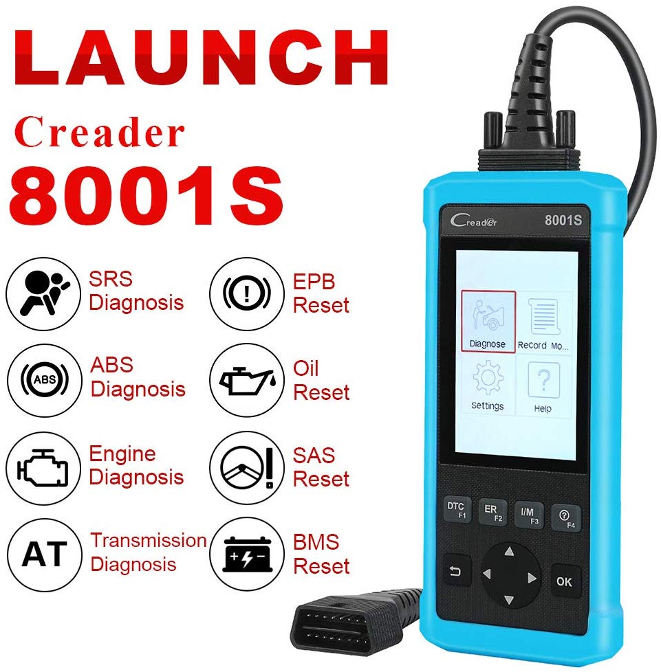 LAUNCH OBD2 Scanner CR8001S Code Reader Automotive Diagnostic Scan Tool with ABS, SRS, Engine &a; Transmission Diagnoses