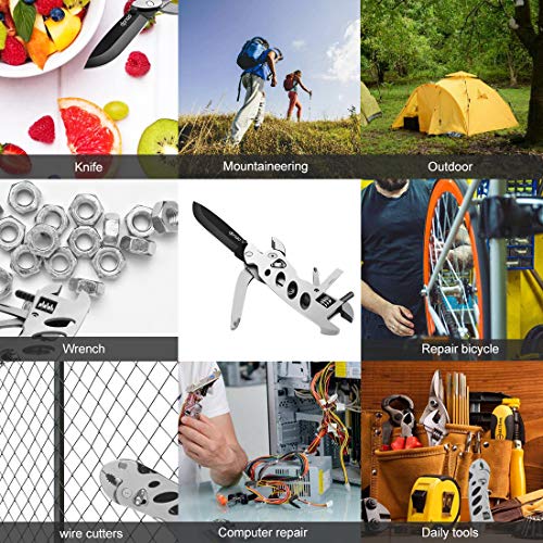 dpnao Multitool Wrench With 7 Tools/Pliers/Wire Cutter/Flat Screwdriver/Phillips Screwdriver/Portable Folding Multifunctional Ad