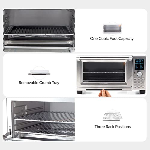 NuWave Bravo XL Smart Convection Air Fryer Oven Grill/Griddle 30-Quart 10-in-1; Patented Temperature Probe; Stainless Steel Rack