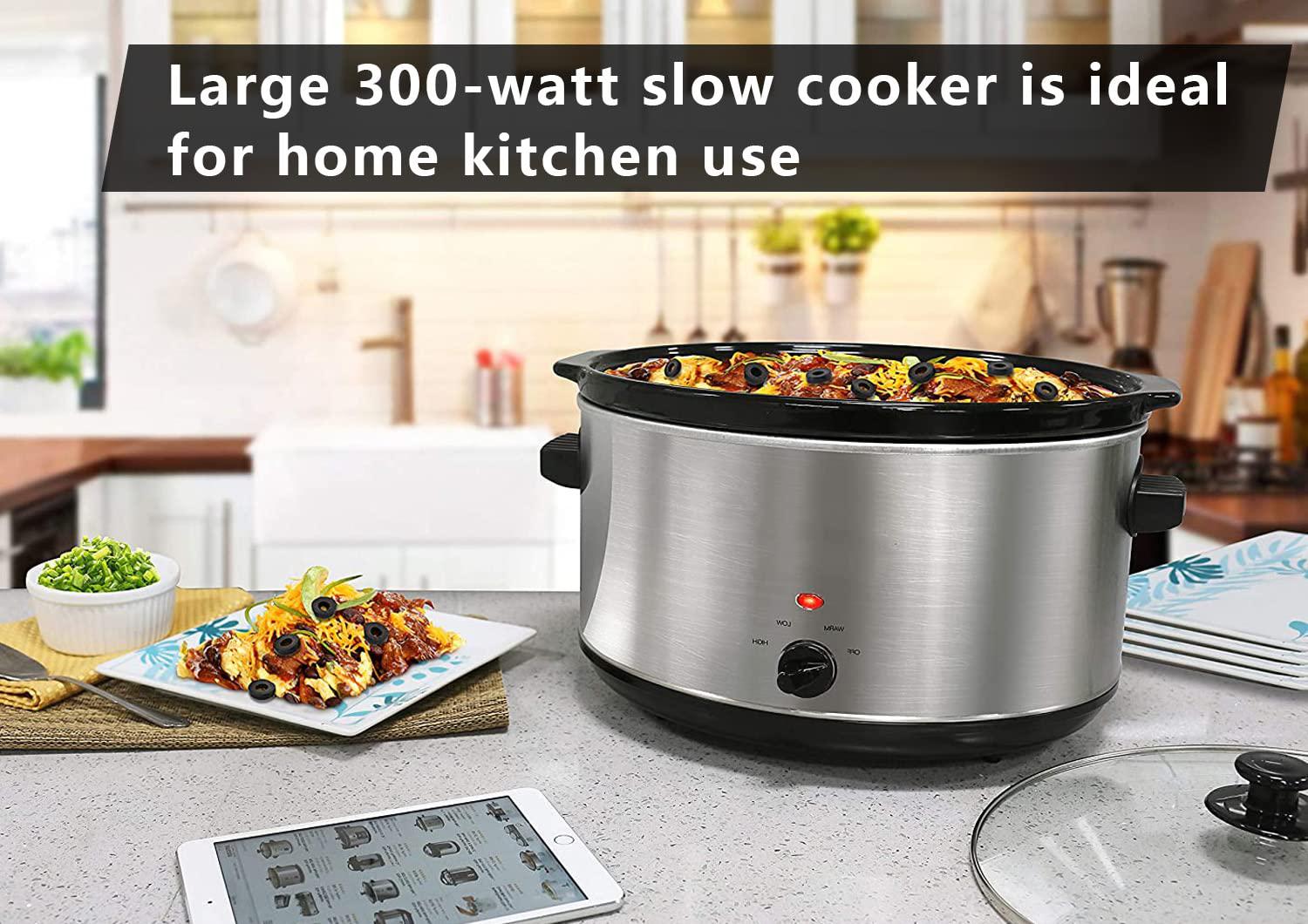 NOZAYA 8.5-quart ceramic electric slow cooker - adjustable temp, entrees, sauces, stews &a; dips