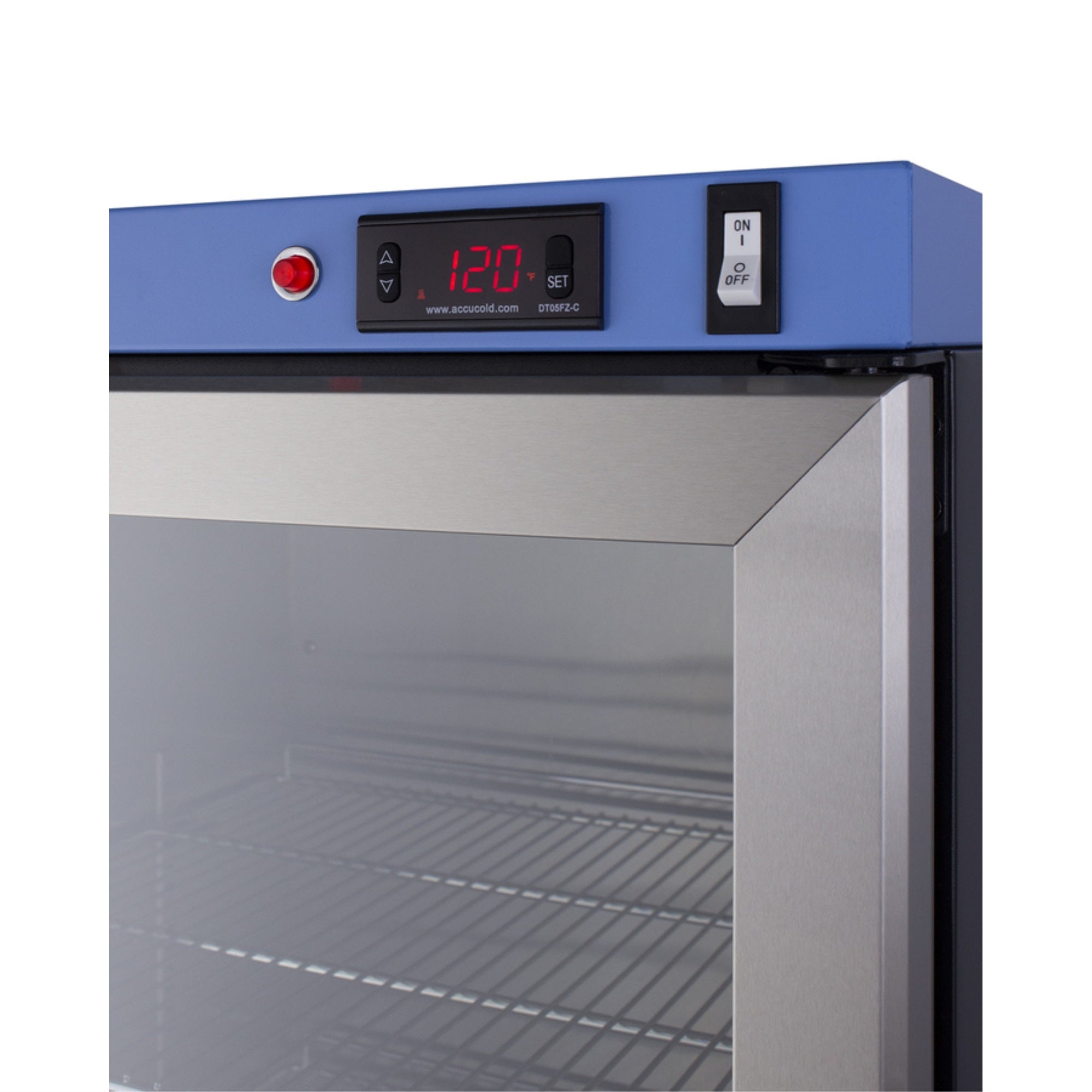 Puretherm Single chamber blanket warmer with glass door, stainless steel interior, digital thermostat, and lock PTHC155G