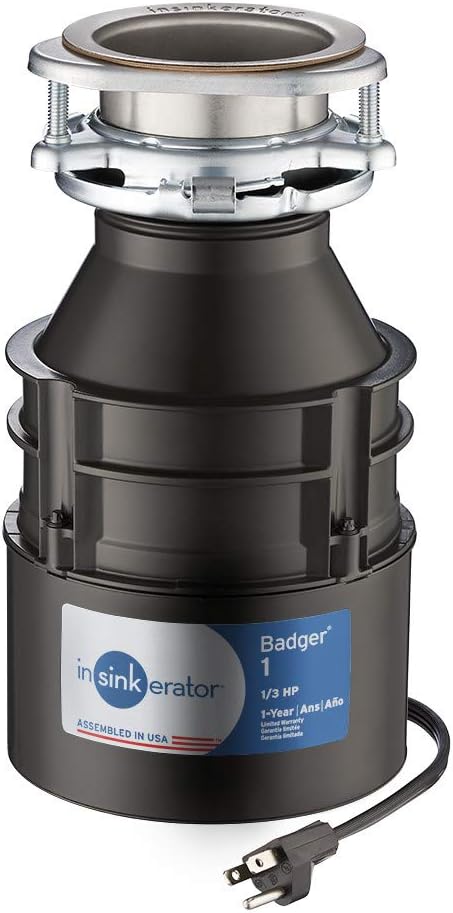 Standard Plumbing Supply InSinkErator Garbage Disposal with Cord, Badger 1, 1/3 HP Continuous Feed