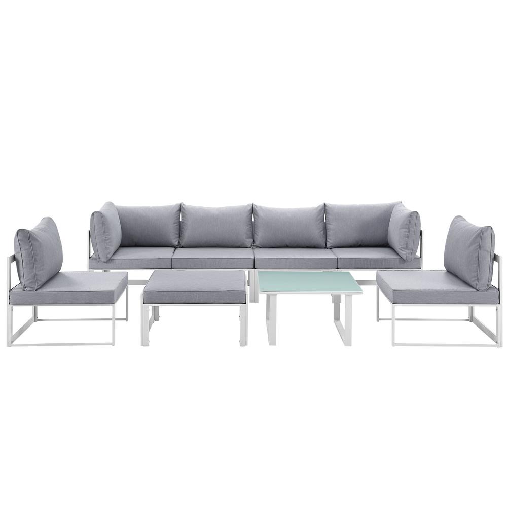 Modway Fortuna 8 Piece Outdoor Patio Sectional Sofa Set