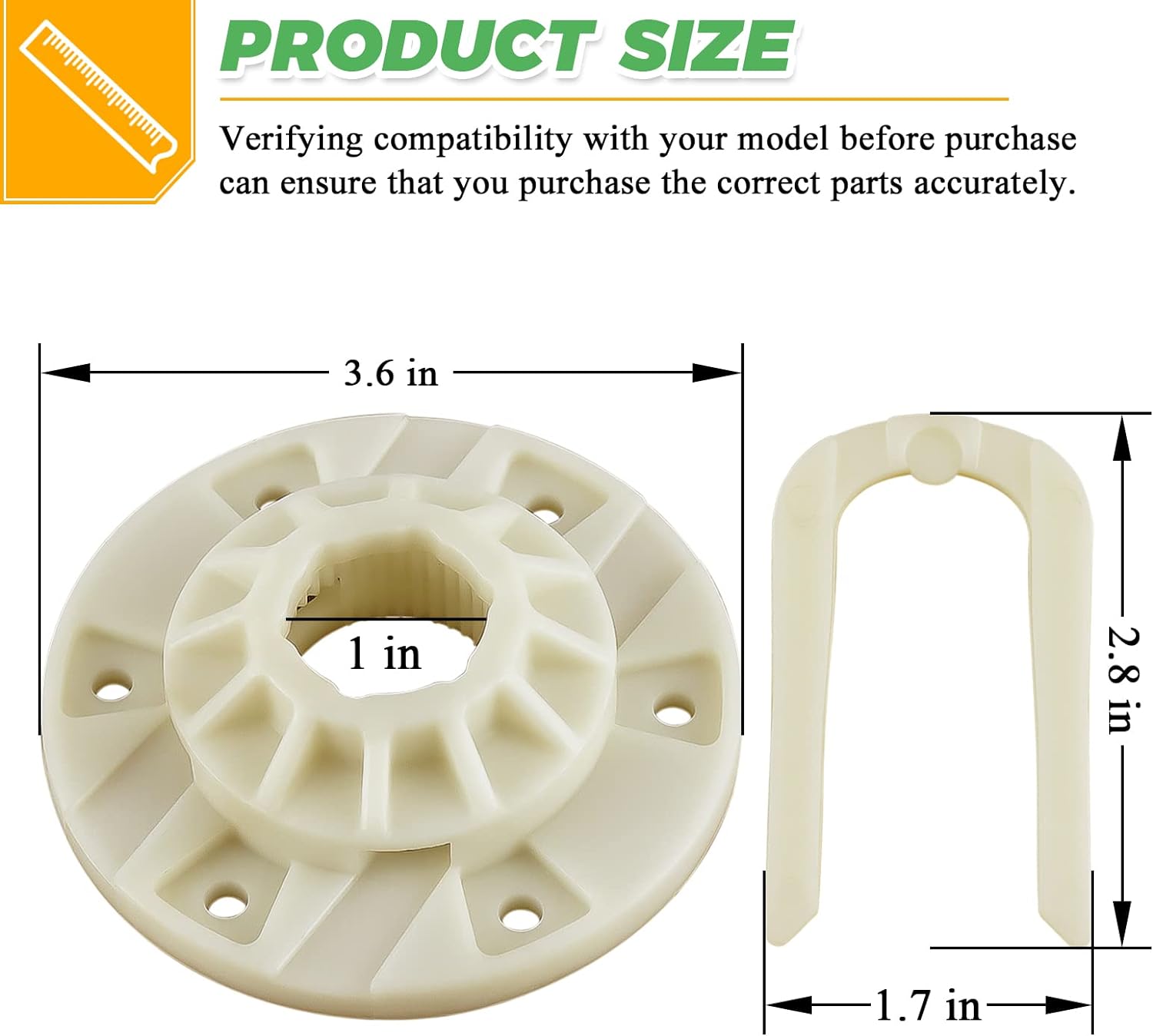 TOMOON W10528947 W10396887 Washer Basket Driven hub kit - Replacement for Whirl-pool Ken-more May-tag Ama-na Washing Machine - Replace