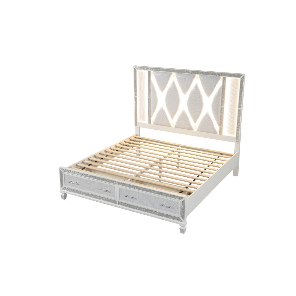 Galaxy Home Furnishing CrystalUpholstery Bedroom Set Made with Wood in Mirror Accent