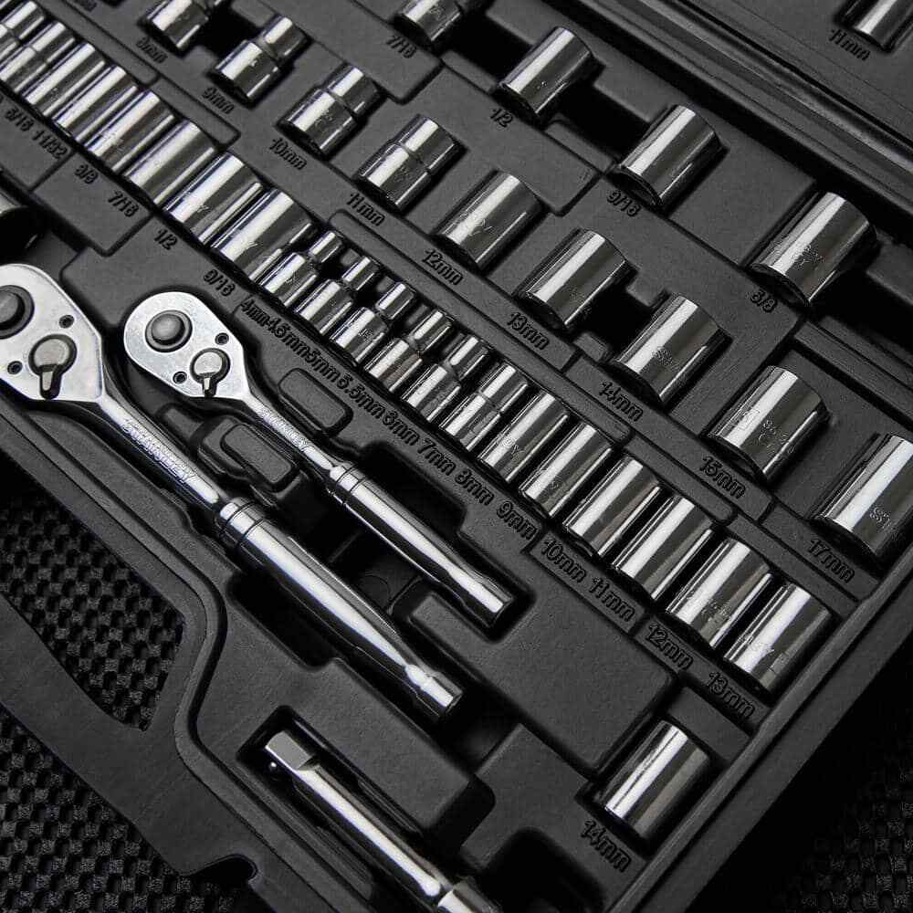 Stanley Mechanics Tool Set 85-Piece Ratchet &a; Socket Sets 1/4 in. and 3/8 in