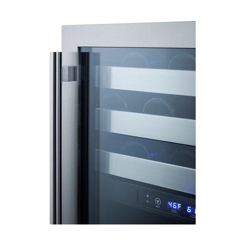 Summit ALWC532 24 Stainless Steel ADA Compliant Wine Cooler 46 Bottle in Stainless Steel With Black Cabinet