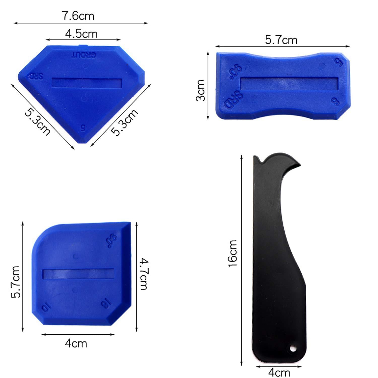 ABSOK caulking tool kit - 3 in 1 silicone caulking tools?stainless steelhead?, sealant finishing tool grout scraper, reuse and repl