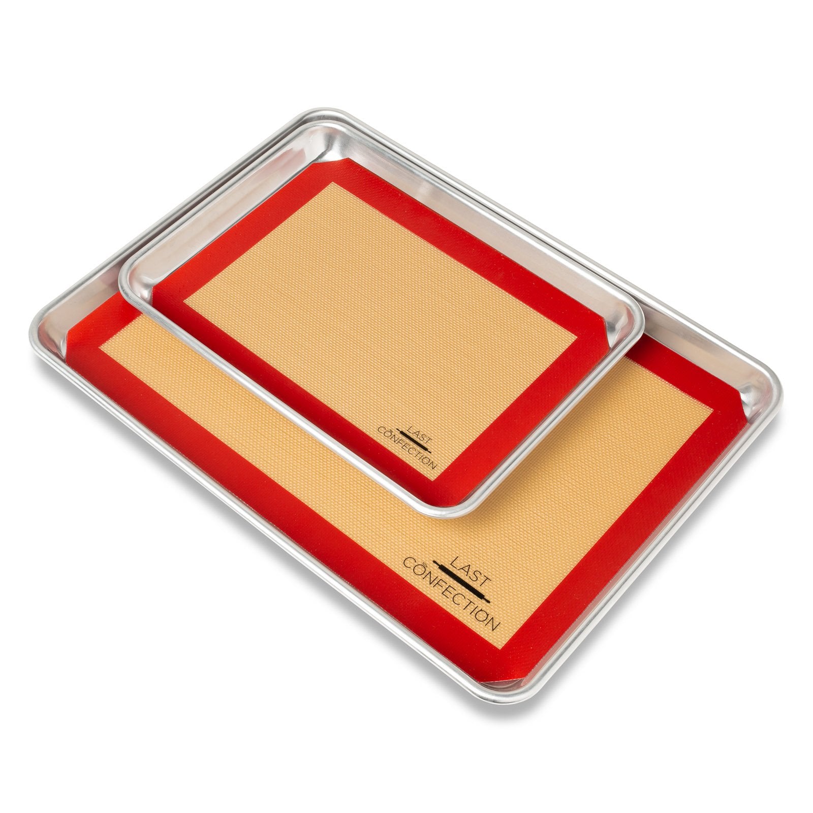 Last Confection Silicone Baking Mat - Set of 3 Non-Stick Professional Food Safe Tray Pan Liners - 2 Half Sheet (11-5/8